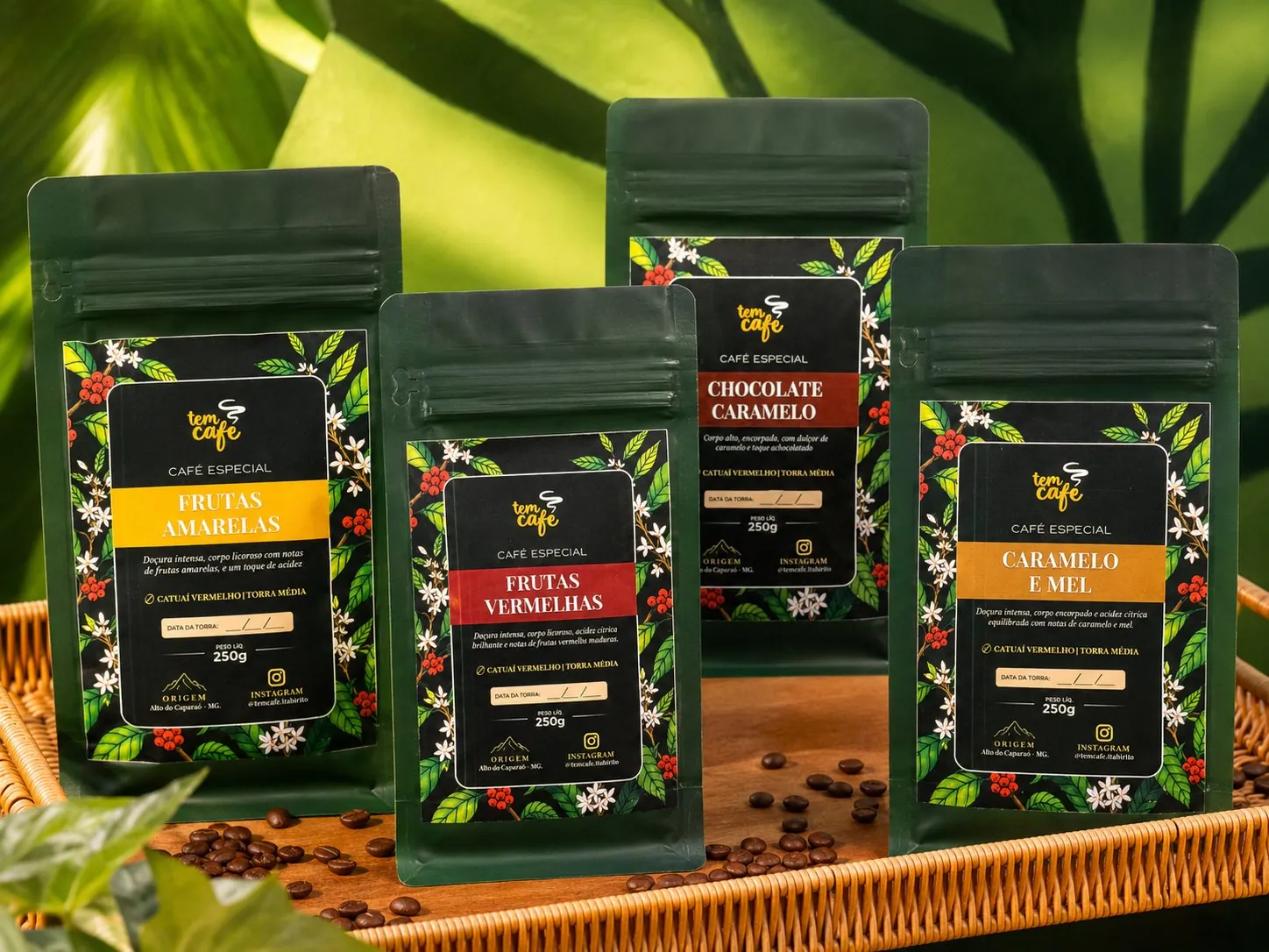 Quatro cafés especiais do Tem Café
